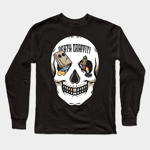 Skull and painting Long Sleeve T-Shirt by gggraphicdesignnn